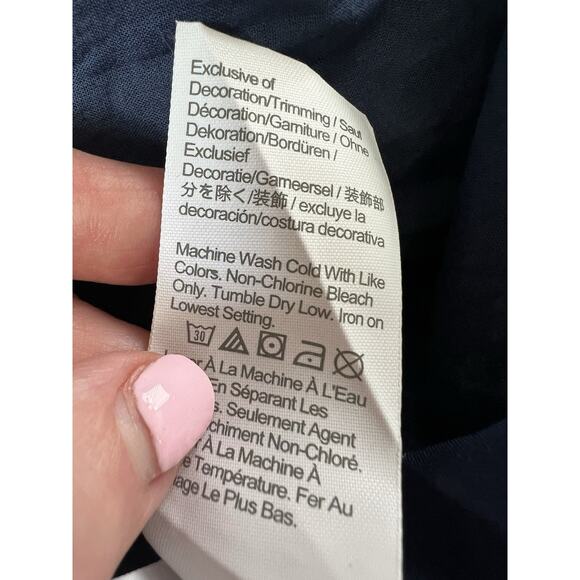 J. CREW 2024 Navy Floral Smocked Bodice Sleeveless Midi Dress - Picture 14 of 16